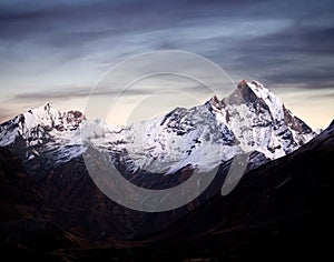 Mount Machapuchare in Nepal Himalaya