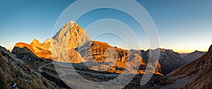 Mount Mangart, Slovenia - panoramic sunset view