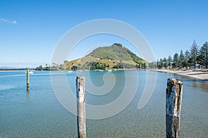 Mount Maunganui along beach of Pilot Bay photo