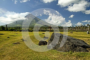 mount mayon volcano landscape philippines photo