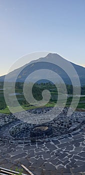 Mount Merapi view from Tol Khayangan, Magelang Central Java photo