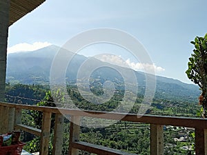 Mount merbabu from coffeeshop