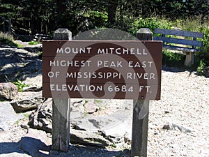 Mount mitchell sign photo