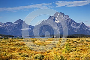 Mount Moran from Willow Flats in Grand Teton National Park, Wyoming