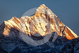 Mount Nanda Devi sunset view India himalaya mountain