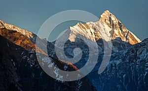 Mount Nanda Devi sunset view India himalaya mountain photo