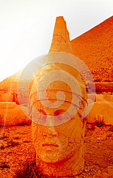 Mount Nemrut the head in front of the statues.