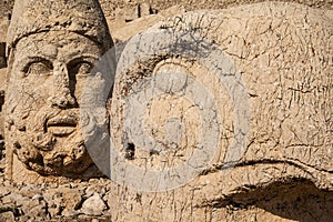 Mount Nemrut or Nemrud, Turkey. Monumental statues, royal tomb