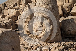 Mount Nemrut or Nemrud, Turkey. Monumental statues, royal tomb