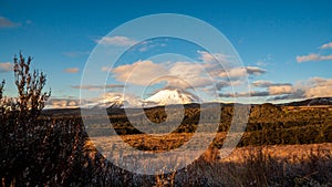 Mount Ngauruhoe also known as Mount Doom at sunset