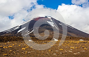 Mount Ngauruhoe also Mount Doom at Tongariro Alpine Crossing track Red crater