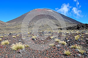 Mount Ngauruhoe Mount Doom at Tongariro Alpine Crossing on North Island, New Zealand. The most famous day hike of New zealand