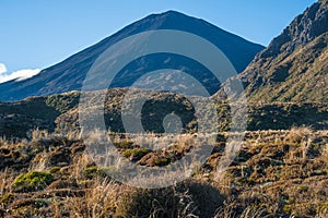 Mount Ngauruhoe or Mt.Doom the iconic famous volcano in Tongariro national park.