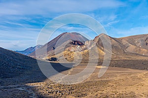 Mount Ngauruhoe at Tongariro national park in New Zealand