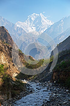 Mount Nilgiri and Kali Gandaki Nadi canyon photo
