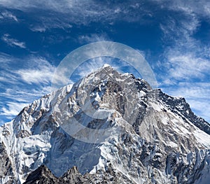 Mount Nuptse view from Everest Base Camp, Nepal Himalayas