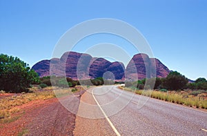 Mount Olga at the end of the road