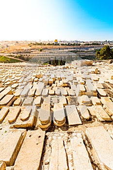 Mount of Olives and the old Jewish cemetery in Jerusalem, Israel