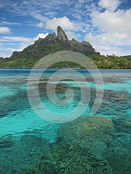 Mount Otemanu and turquoise water