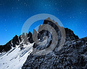 Mount Paternkofel in night