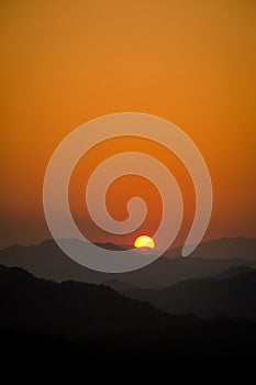 Mount Phou Si temple sunset