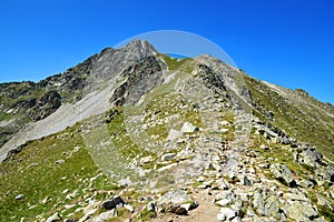 Mount Pic de Bastan in Neouvielle national nature reserve, department of Hautes-Pyrenees, Occitanie in south of France. photo