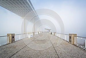 The Mount Pleasant Pier and Arthur Ravenel Bridge, in Charleston, South Carolina