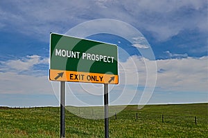 US Highway Exit Sign for Mount Prospect photo