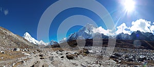 Mount Pumori and Lhotse, seen from Lobuche, Everest Base Camp trek, Nepal