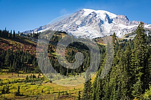 Mount Rainier in autumn