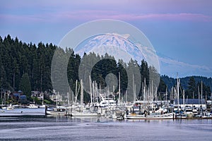 Mount Rainier Looming over Gig Harbor Washington