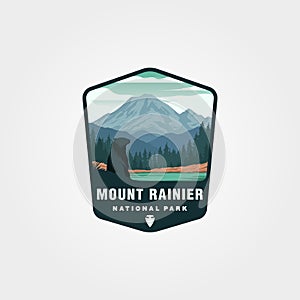 Mount rainier patch logo vector symbol illustration design, us national park logo