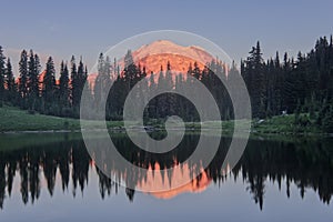 Mount Rainier with Reflection in the Morning