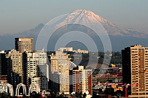 Mount Rainier and Seattle