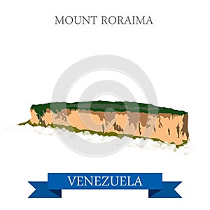 Mount Roraima in Venezuela vector flat attraction landmarks photo
