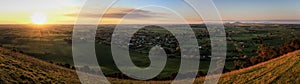 Panoramic view from Mt Rouse Lookout at sunset, Penhurst, Victoria, Australia,