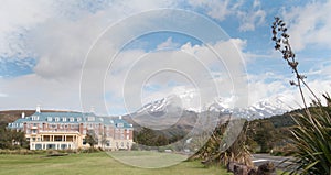 Mount Ruapehu and Chateau Tongariro photo