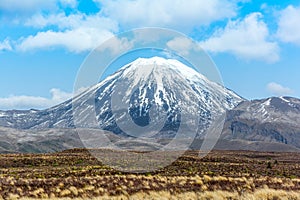 Mount Ruapehu and Tama Lake Landscape Tongariro National Park, N