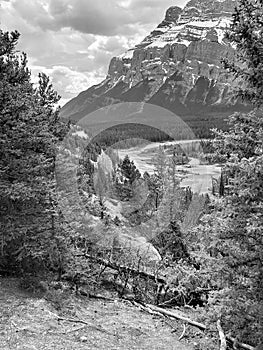 Mount Rundle Banff Albertas, Black and White