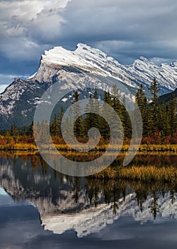 Mount Rundle Reflected in Vermillion Lakes, Banff National Park