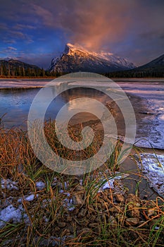Mount Rundle at sunset