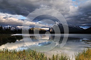 Mount Rundle and Vermilion Lakes at sunset photo