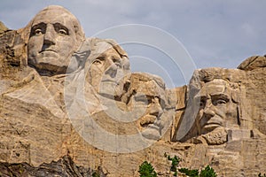 Mount Rushmore on a cloudy day photo