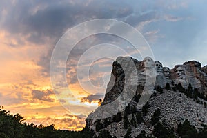 Mount Rushmore in the evening light