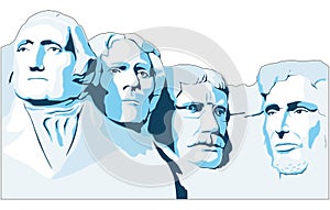 Mount Rushmore Memorial Vector Illustration