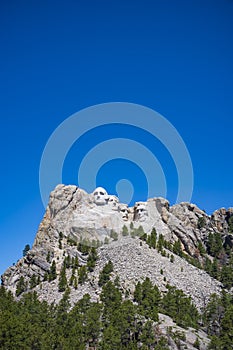 Mount Rushmore National Memorial, Black Hills Region of South Dakota photographed with clear skies