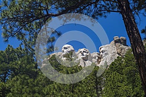 Mount Rushmore National Memorial, Black Hills Region of South Dakota photographed with clear skies