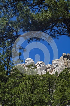 Mount Rushmore National Memorial, Black Hills Region of South Dakota photographed with clear skies