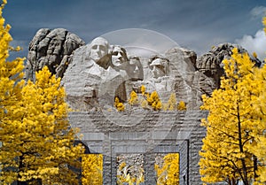 Mount Rushmore National Memorial, Infrared. South Dakota.