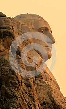 Mount Rushmore National Memorial Washington profile at sunrise